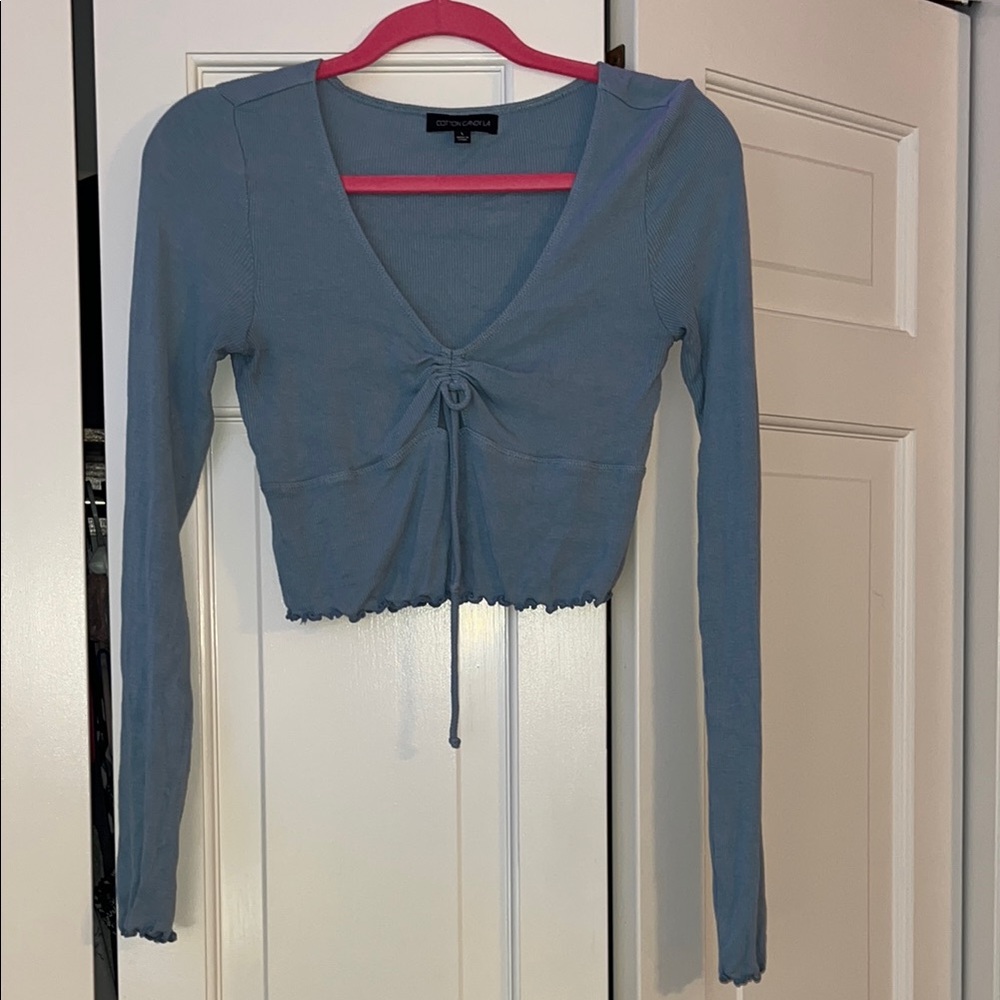 Blue Long Sleeve Top